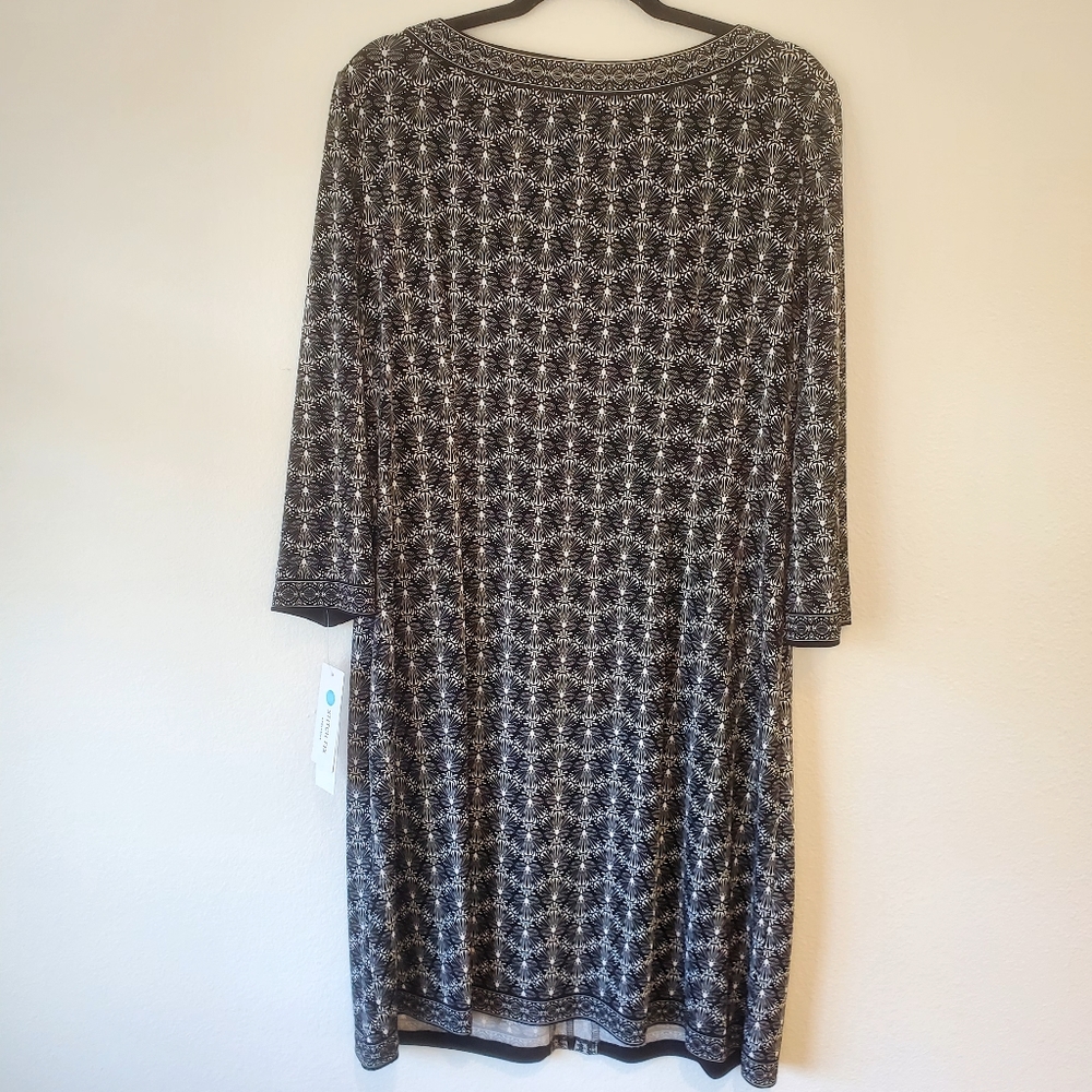 Wisp Stitchfix Marnie Knit Black and White Pattern Dress Size 16 - Picture 2 of 7